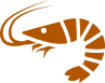Stylized shrimp icon